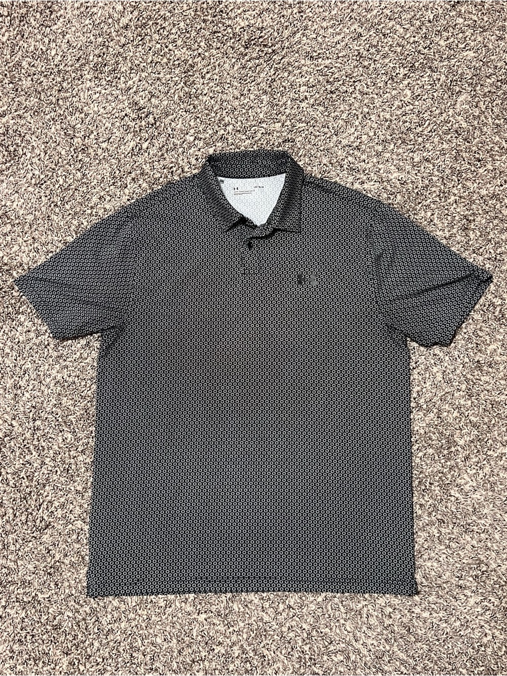 Under Armour Men’s Black and White Patterned Polo